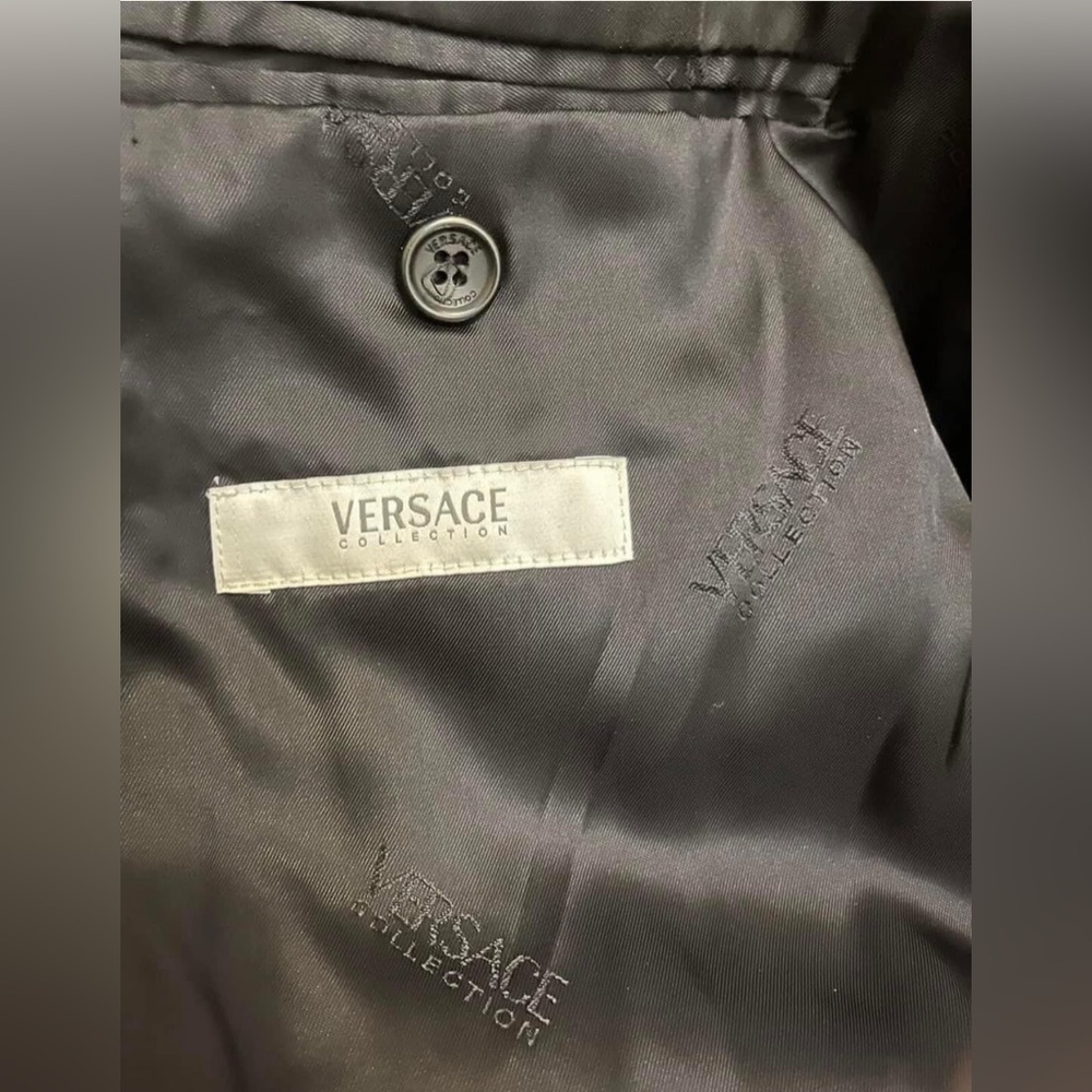 Versace Collection Men’s Suede Button Suit Jacket - Picture 13 of 13